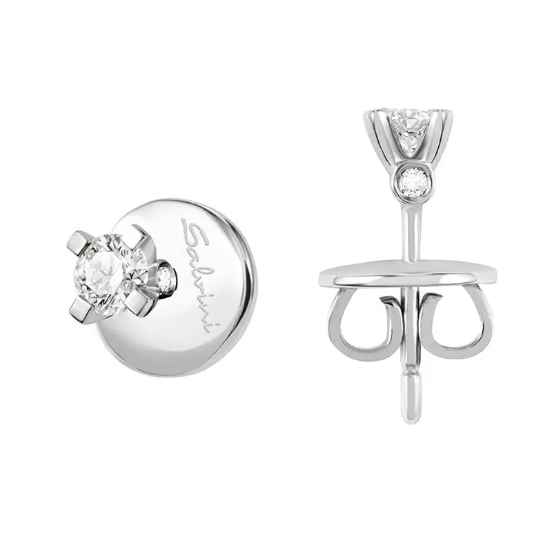 Orecchini In Oro Bianco Con Diamante - Salvini