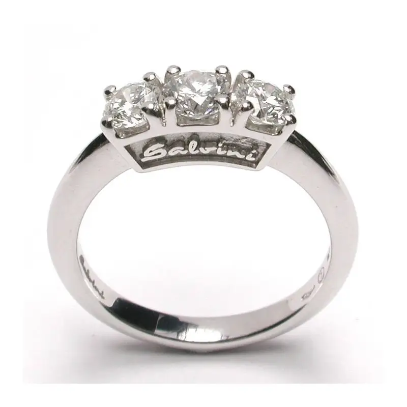 Veretta In Oro Bianco Con Diamante - Yes 3 Diamanti - Salvini