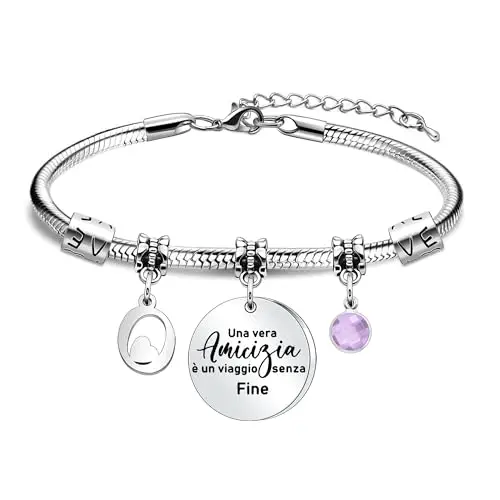 SAMORION Bracciale Regalo per Amica Speciale - 26 Lettere, Idee per Compleanno, Natale
