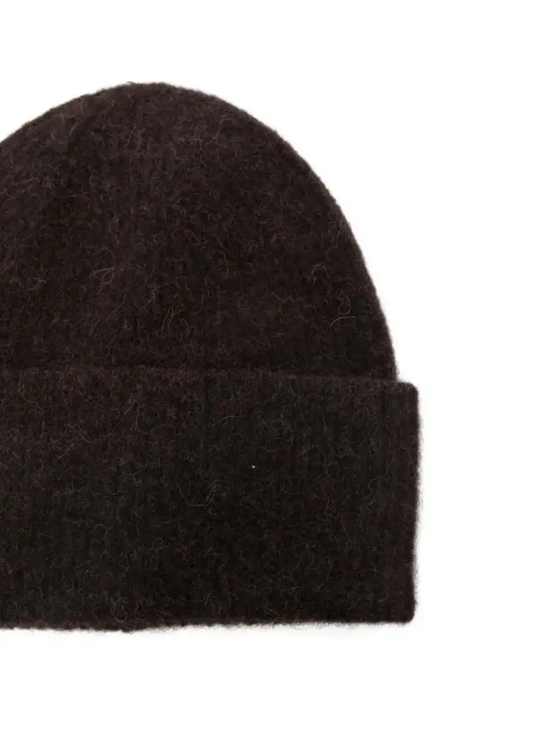 Samsoe Cappello marrone in lana e poliestere riciclato miniatura 3