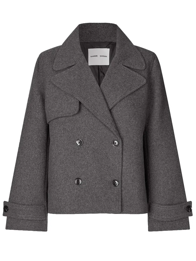 Samsoe Giacca grigia a vestibilità dritta