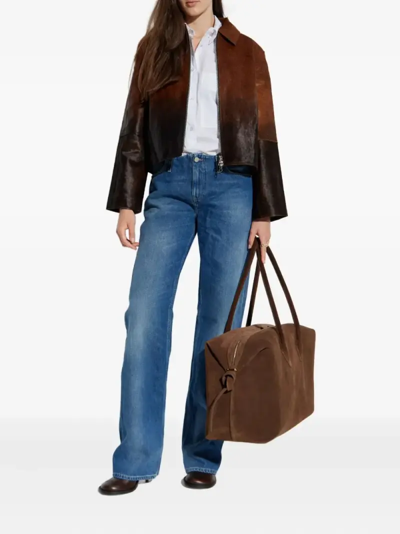 Samsoe Giacca in pelle marrone miniatura 3