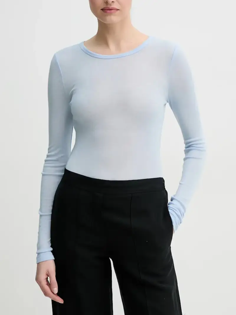 Samsoe Maglia blu in lyocell e lana miniatura 2