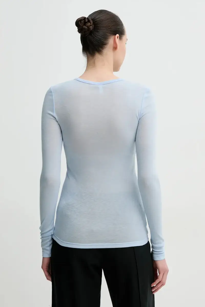 Samsoe Maglia blu in lyocell e lana miniatura 3