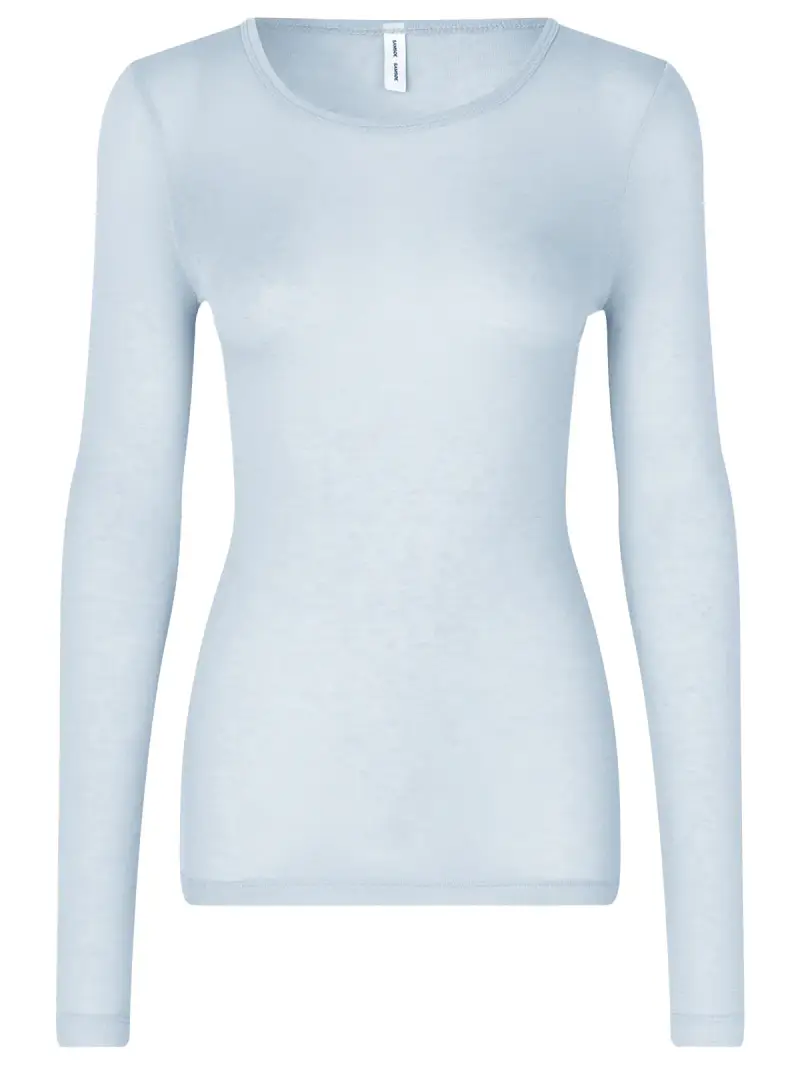 Samsoe Maglia blu in lyocell e lana