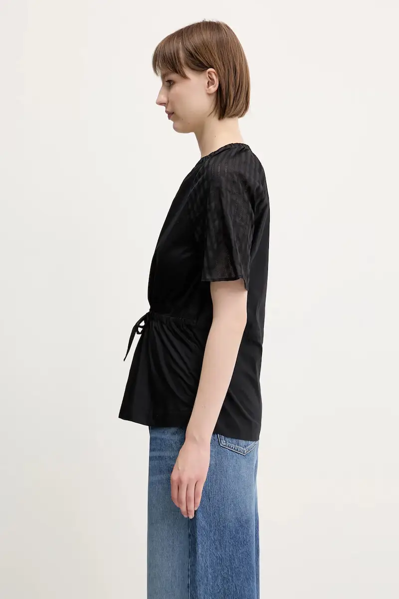 camicetta in cotone Satoma Nero miniatura 2