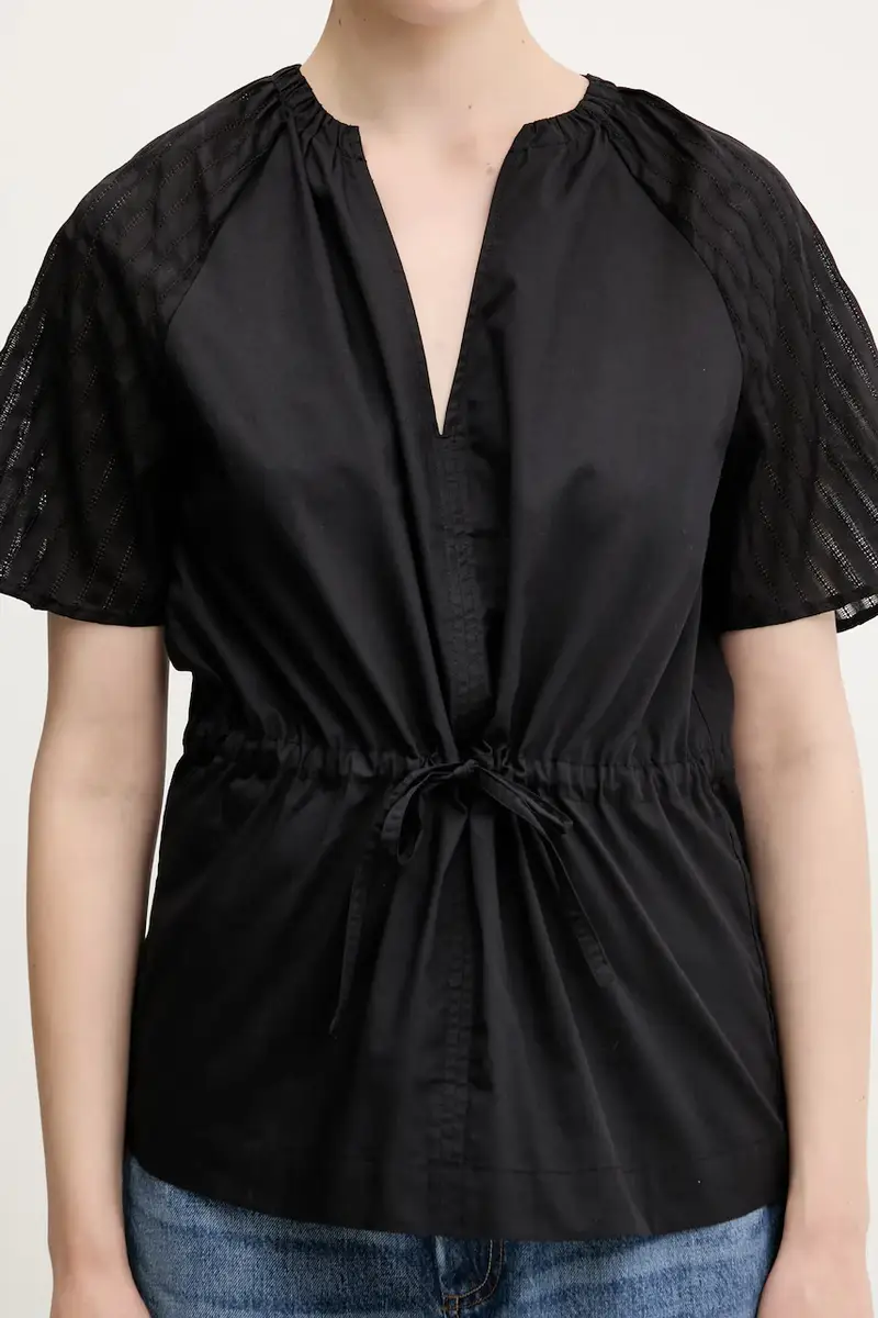 camicetta in cotone Satoma Nero miniatura 4