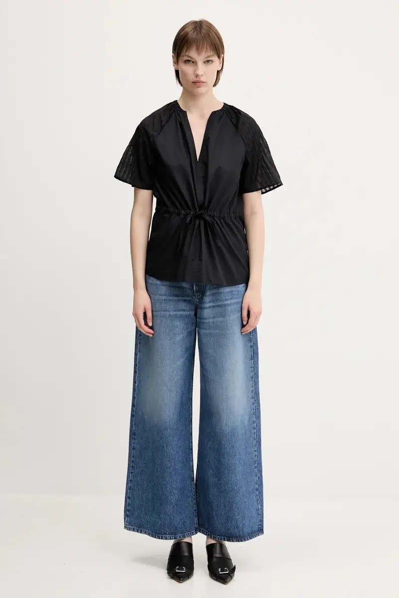 camicetta in cotone Satoma Nero miniatura 5