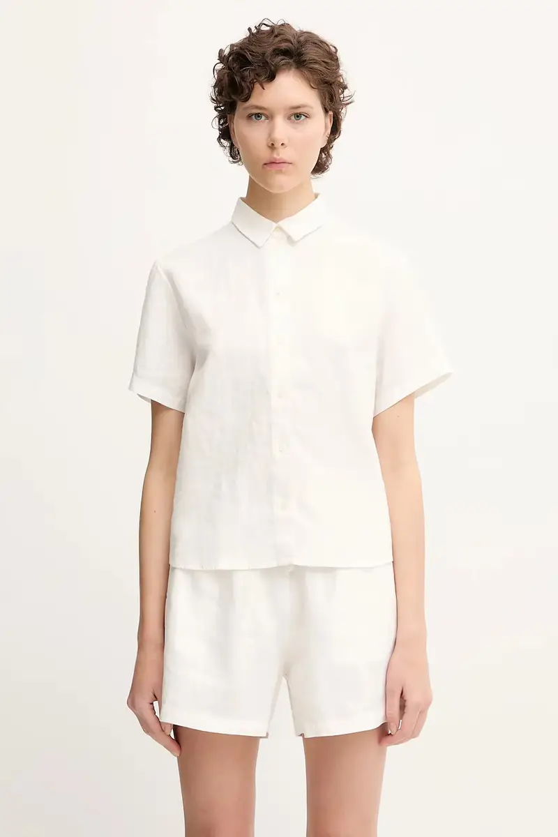 camicia di lino MINA donna colore bianco F23900009