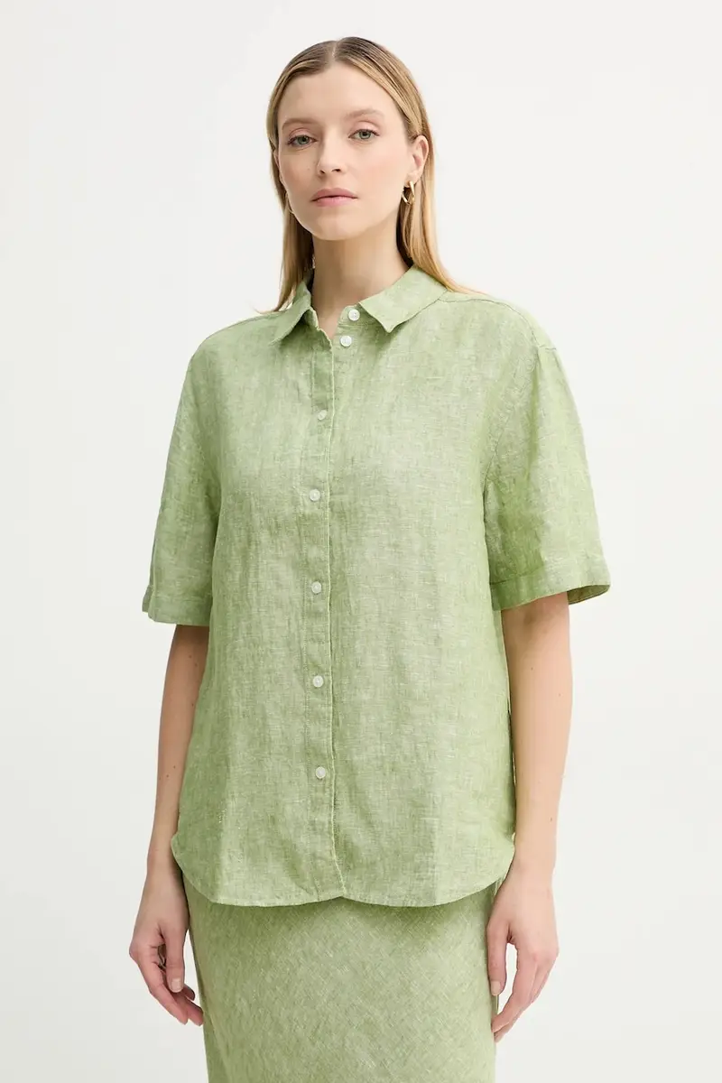 camicia di lino SALARIKAR F25100188 Verde
