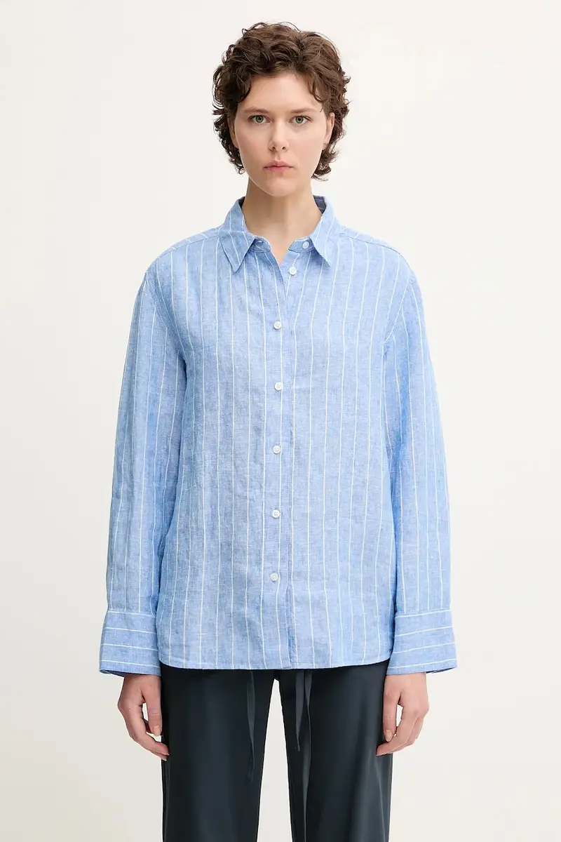 camicia di lino SANOT colore rosa F25100015 Blu