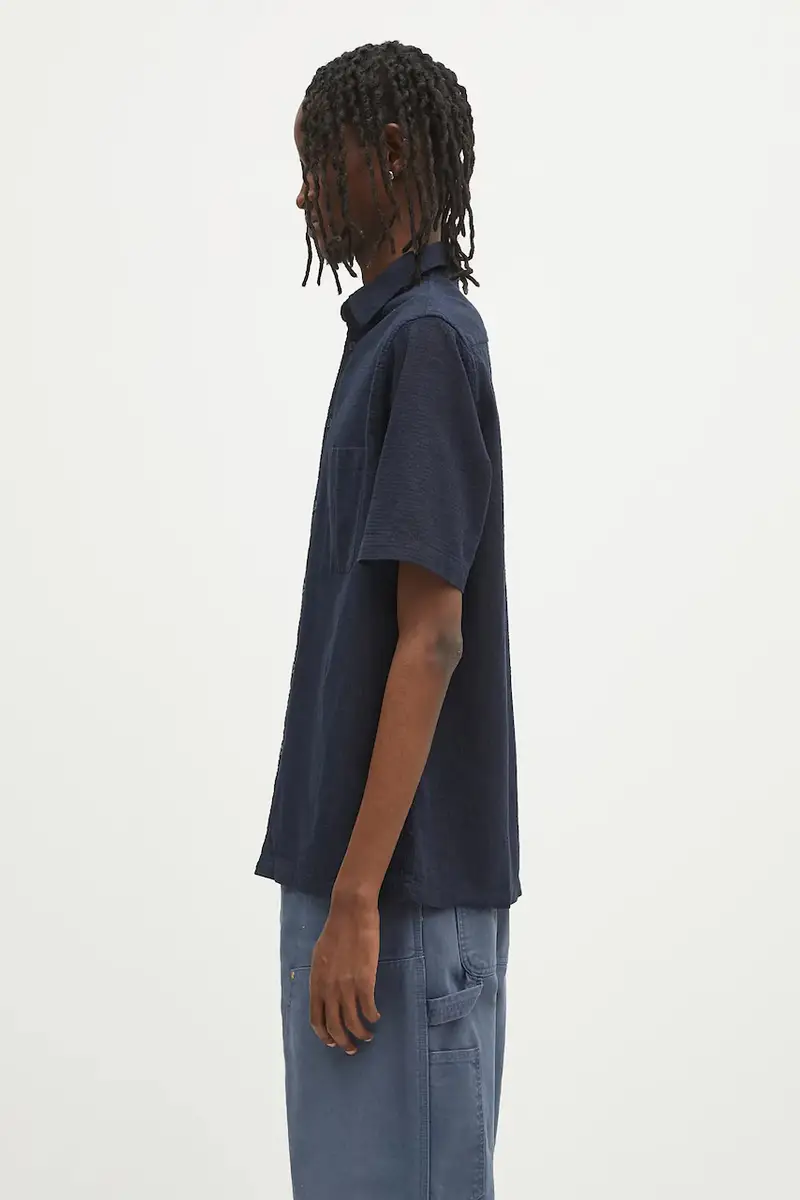 camicia di lino Sataro Blu navy miniatura 2