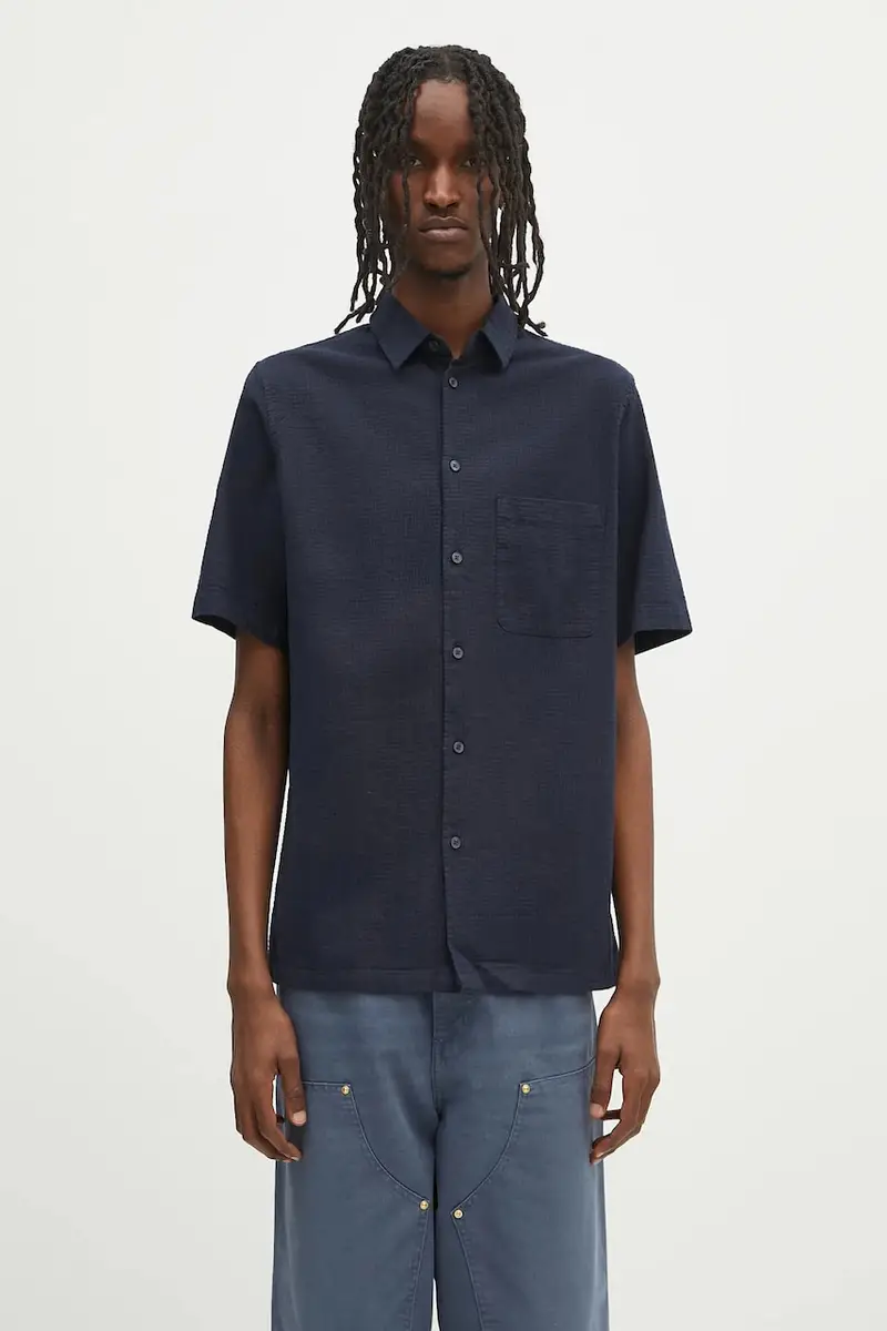 camicia di lino Sataro uomo colore blu navy M25100063