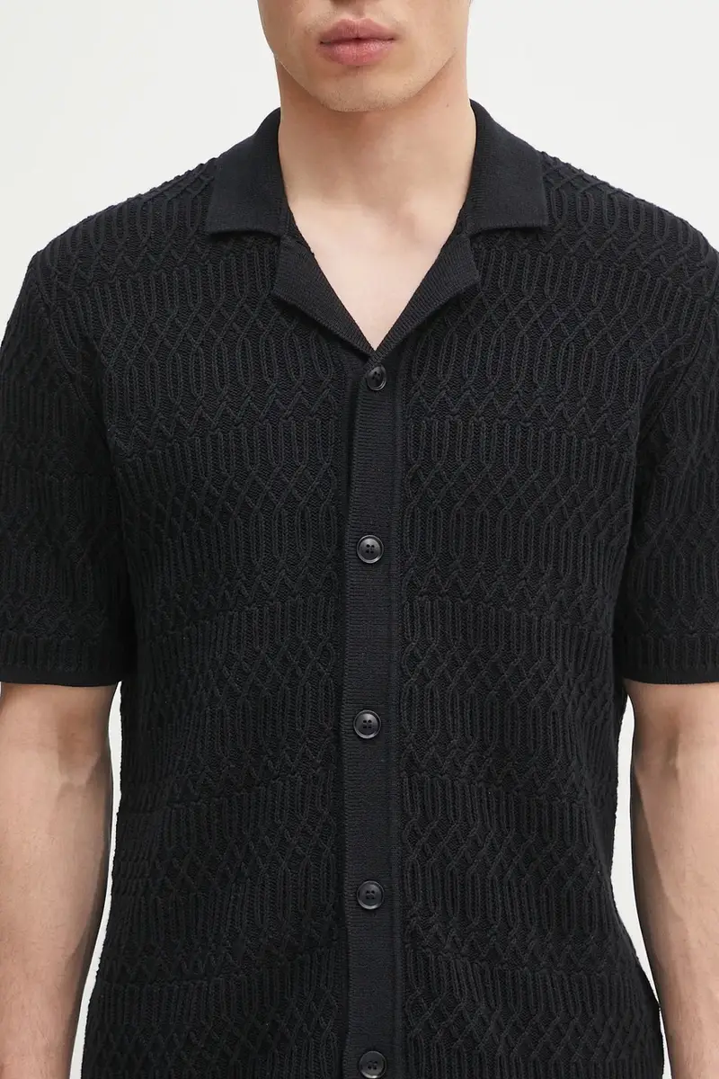 camicia in cotone SARLO Nero miniatura 4