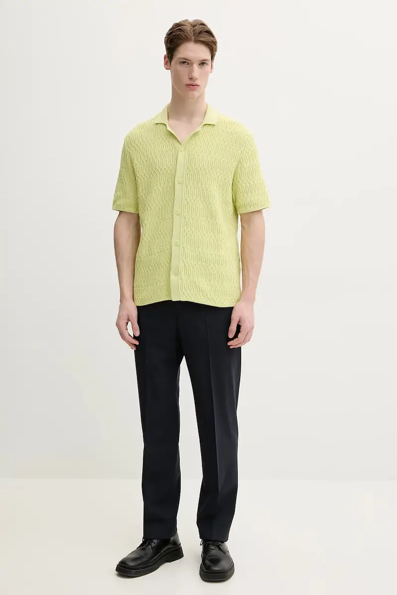 camicia in cotone SARLO uomo colore verde M25100008 miniatura 2