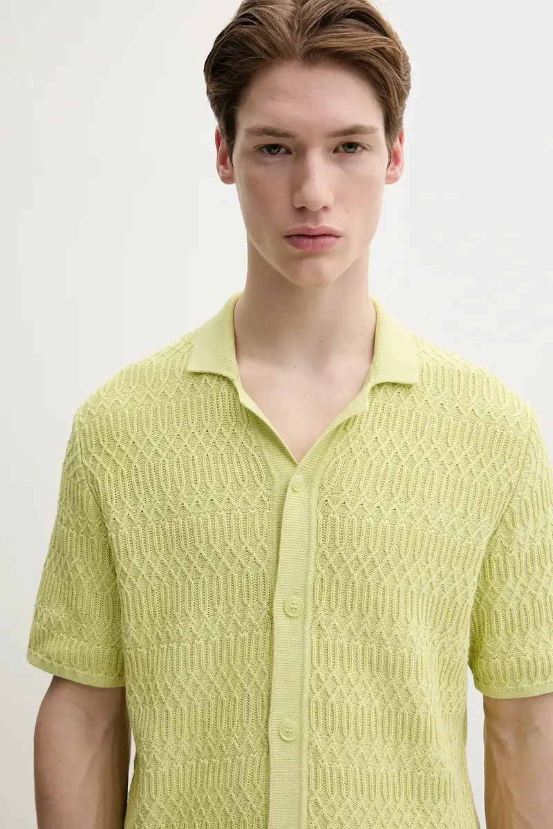 camicia in cotone SARLO uomo colore verde M25100008 miniatura 4