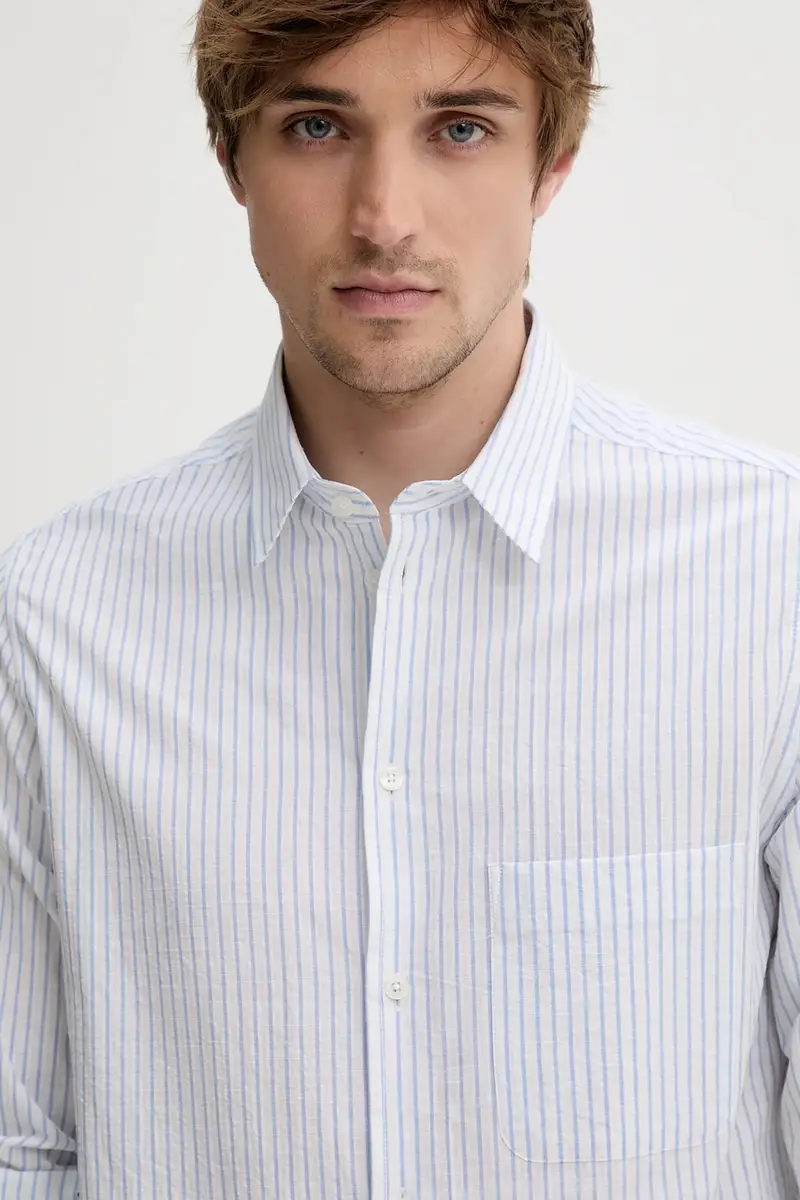 camicia in cotone SARYAN uomo colore blu M25100052 miniatura 4