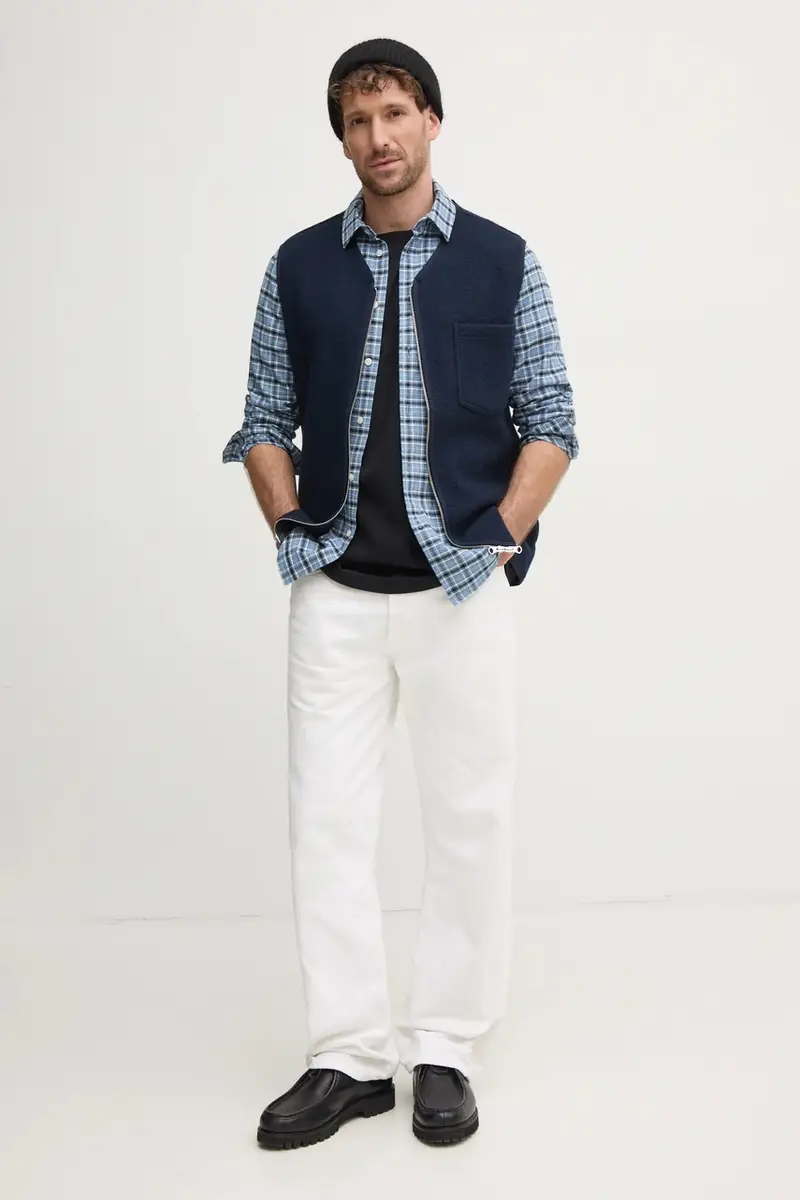 camicia in cotone uomo colore blu M24400039 miniatura 2