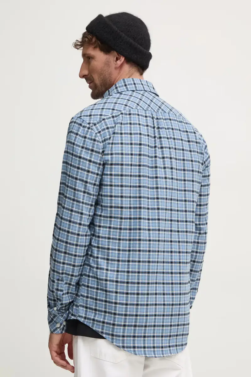 camicia in cotone uomo colore blu M24400039 miniatura 3