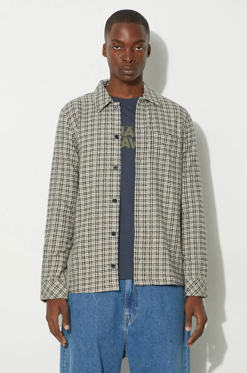 camicia in cotone uomo Grigio