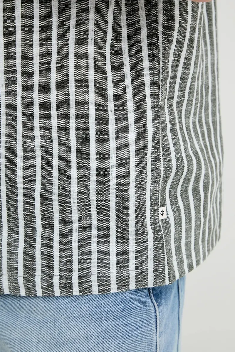 camicia in lino misto SAOSCAR colore blu navy M24200074 Grigio miniatura 5