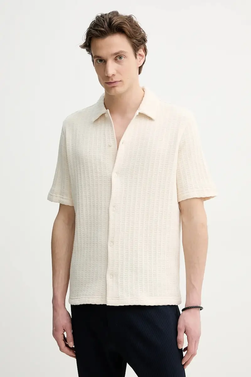 camicia SAKVISTBRO uomo colore beige M25100030