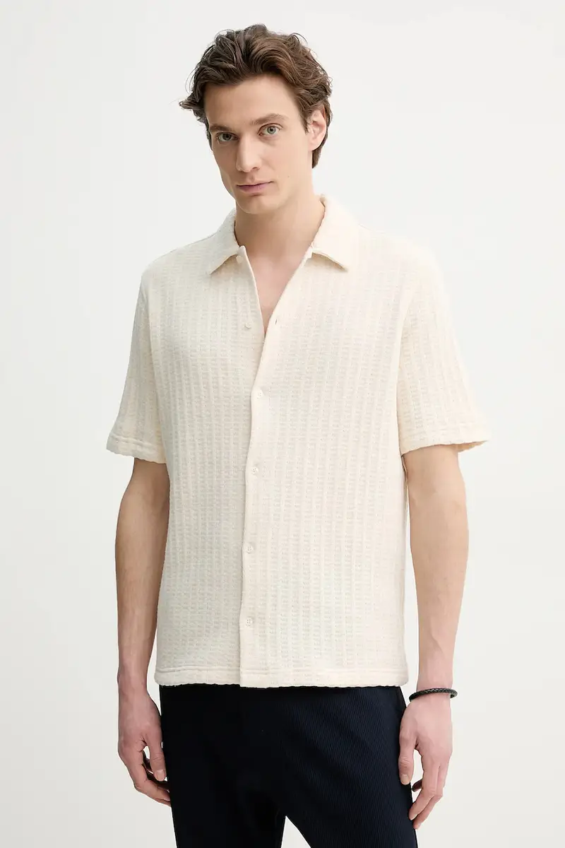 camicia SAKVISTBRO uomo colore beige M25100030