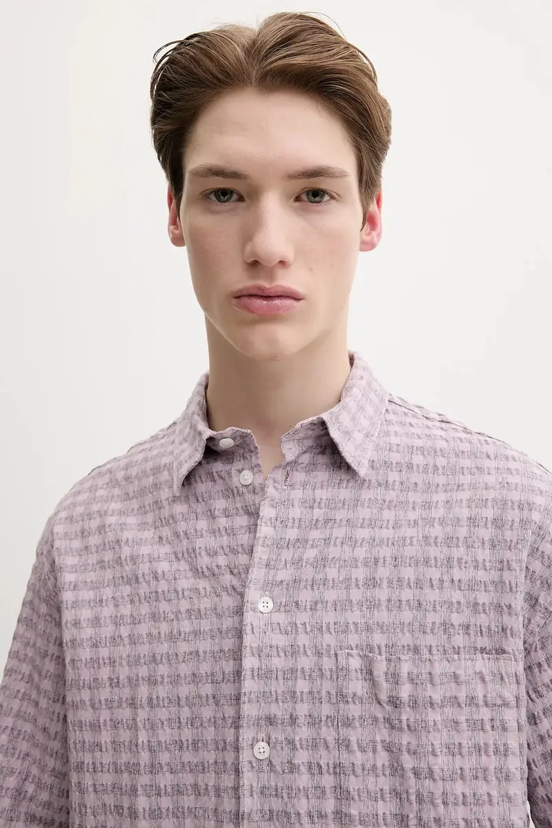 camicia SALUAN uomo colore violetto M25100056 miniatura 4