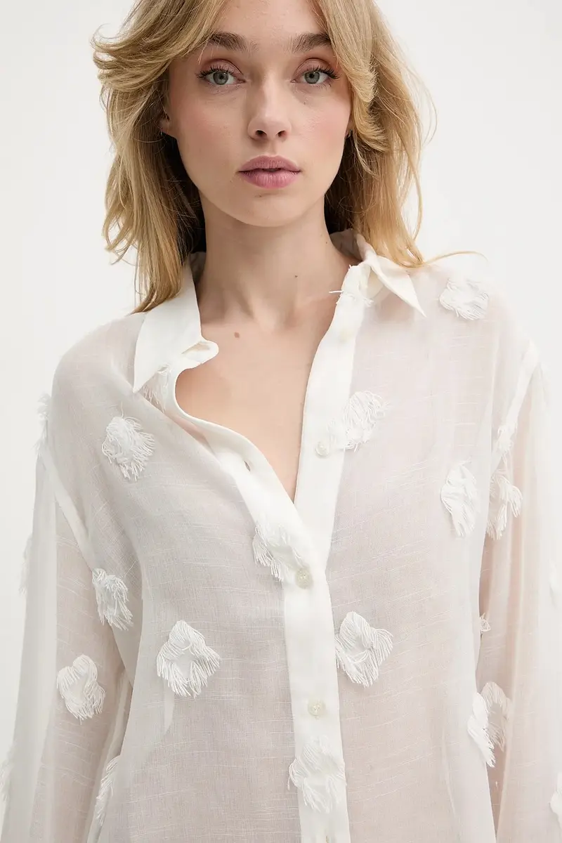 camicia SANOT donna colore beige F25200058 miniatura 4