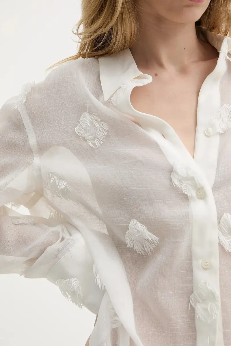 camicia SANOT donna colore beige F25200058 miniatura 5