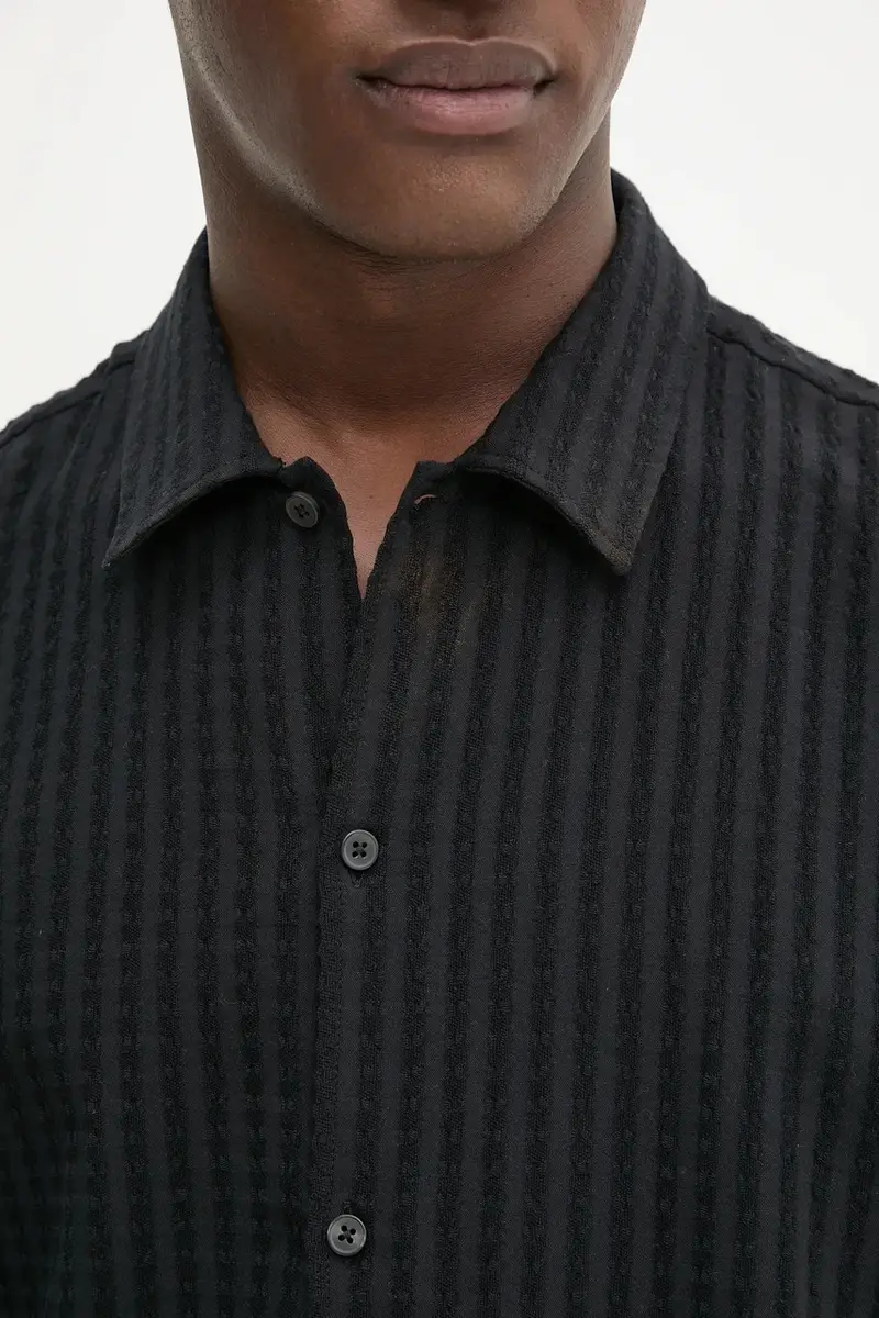 camicia uomo colore beige Nero miniatura 5