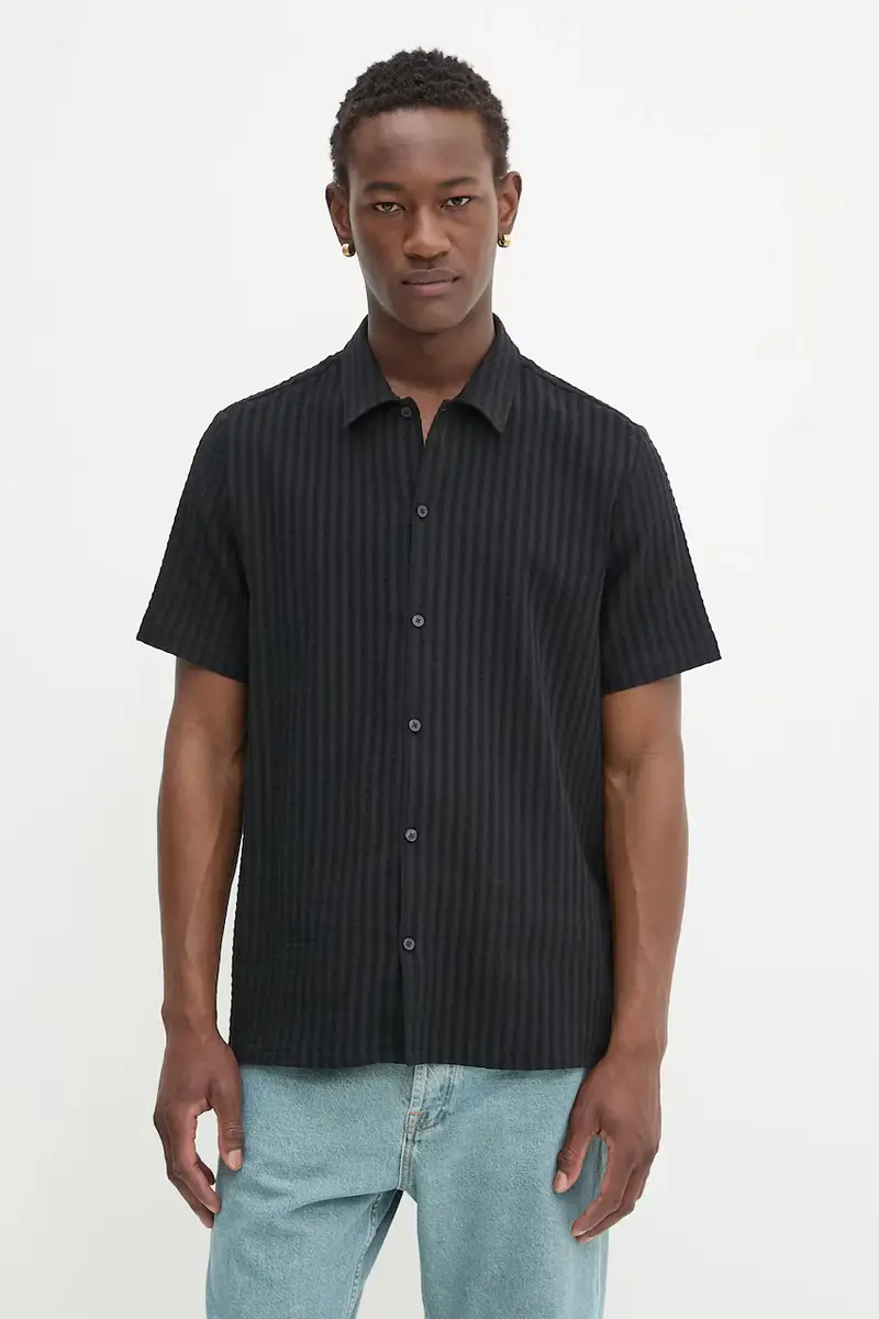 camicia uomo colore beige Nero