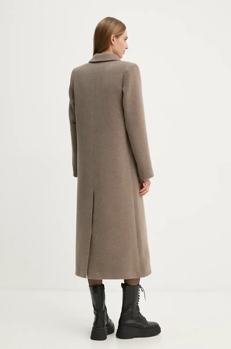 cappotto in lana colore beige miniatura 2