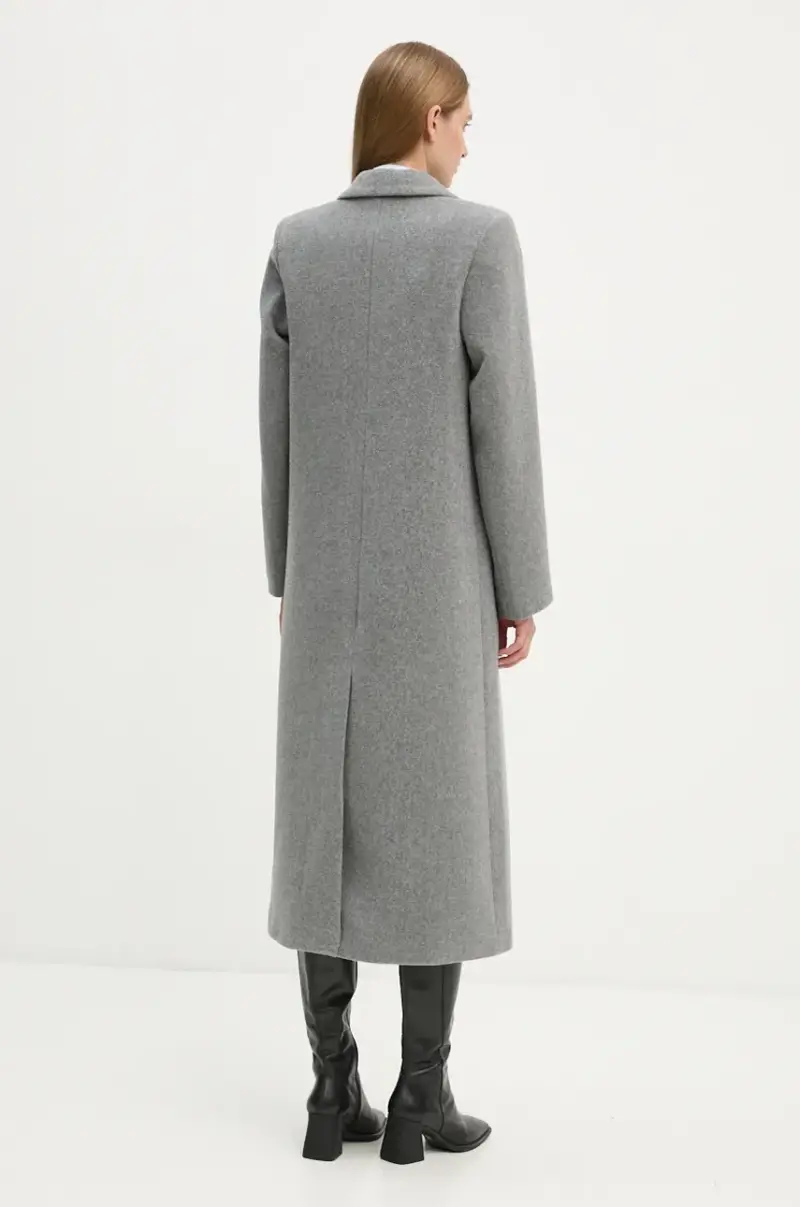 cappotto in lana colore beige Grigio miniatura 3