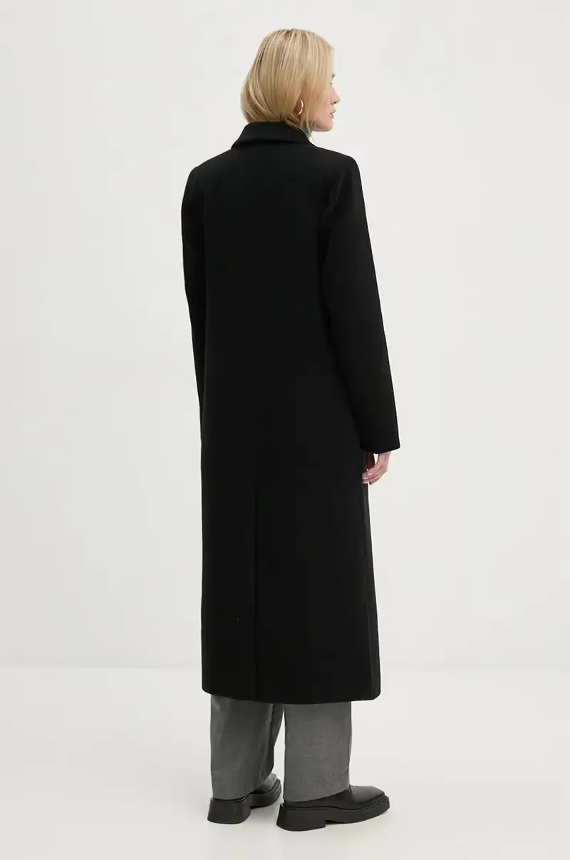 cappotto in lana colore nero miniatura 2