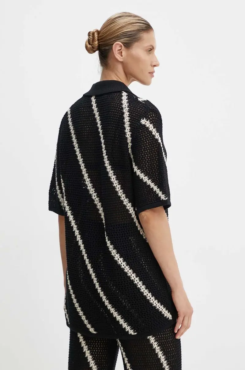 cardigan in cotone SAISHA colore nero F24200030 miniatura 3