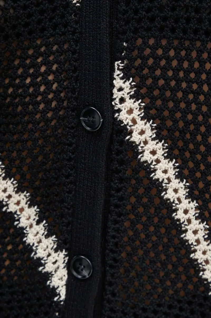 cardigan in cotone SAISHA colore nero F24200030 miniatura 5