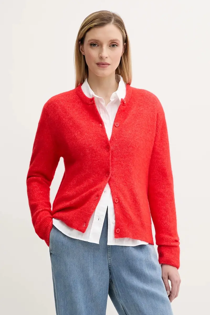 cardigan in lana NOR colore turchese F16422744 Rosso