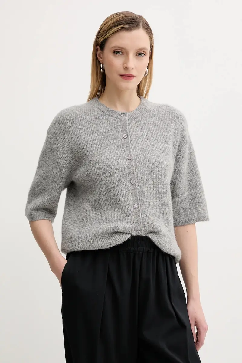 cardigan in lana SAANOURA colore grigio F25200115