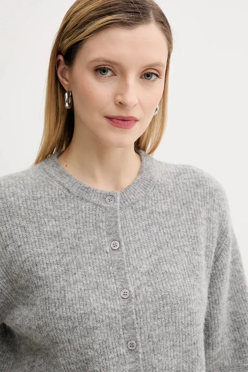 cardigan in lana SAANOURA colore grigio F25200115 miniatura 4