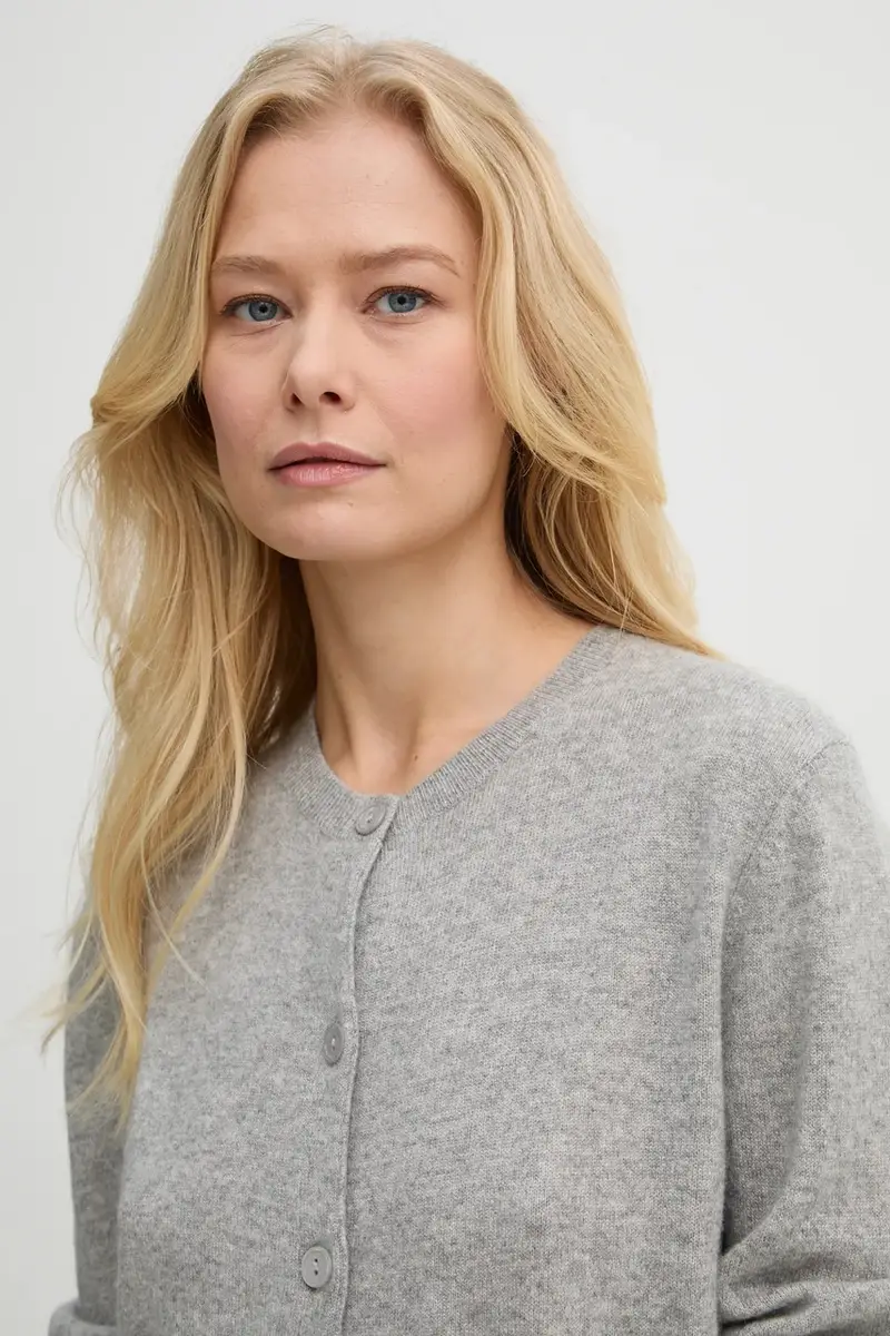 cardigan in lana SABOSTON colore grigio F24400186 miniatura 4