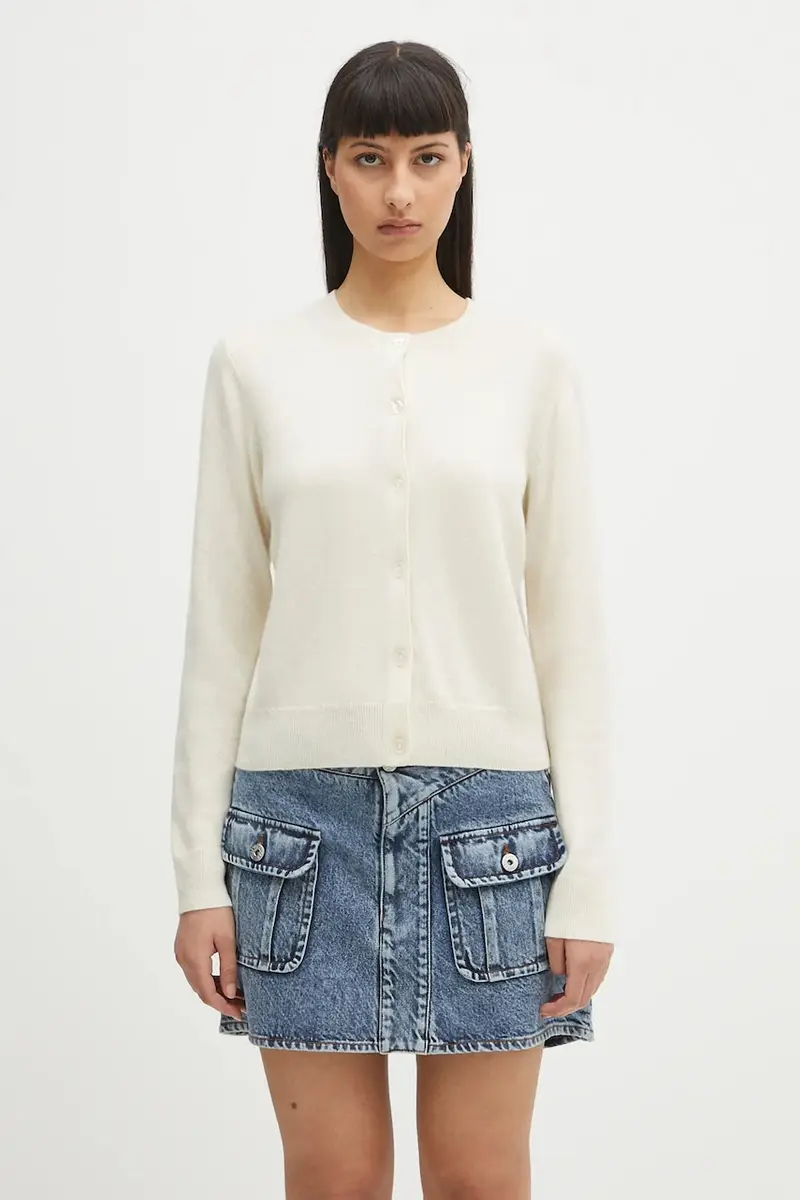 cardigan in lana SABOSTON colore grigio F24400186 Beige