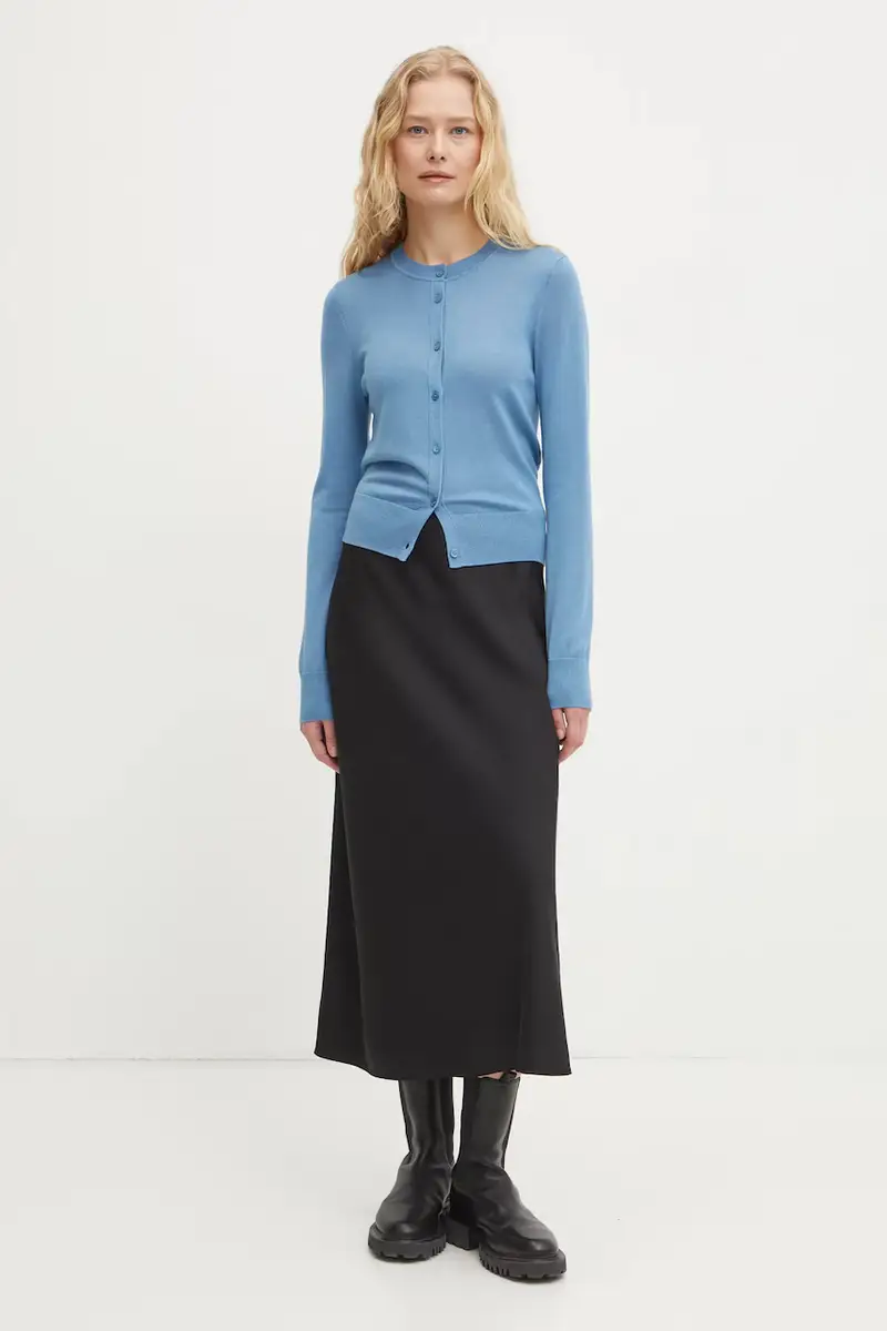 cardigan in lana SACANDICE colore blu F24400088 miniatura 2