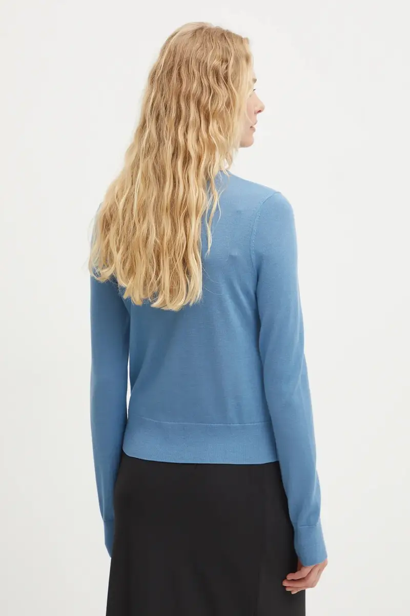 cardigan in lana SACANDICE colore blu F24400088 miniatura 3