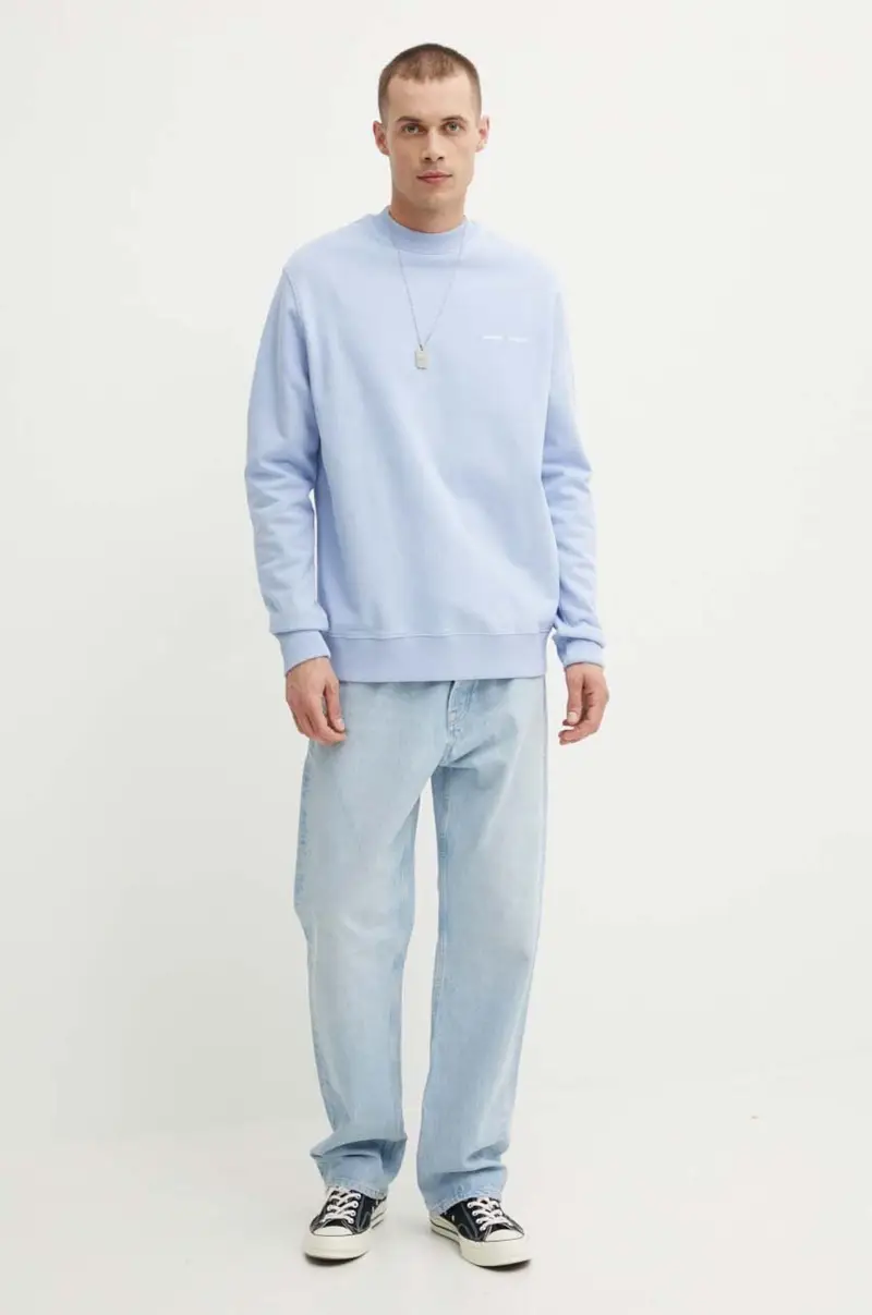 felpa in cotone Norsbro uomo colore marrone M00018103 Blu miniatura 2