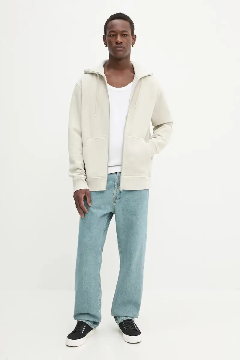 felpa SAPIGMENT uomo colore grigio con cappuccio M24300037 Beige miniatura 2