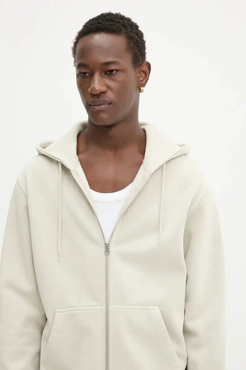 felpa SAPIGMENT uomo colore grigio con cappuccio M24300037 Beige miniatura 4