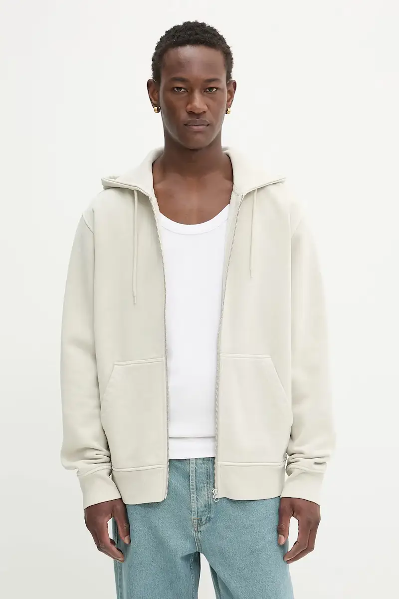 felpa SAPIGMENT uomo colore grigio con cappuccio M24300037 Beige