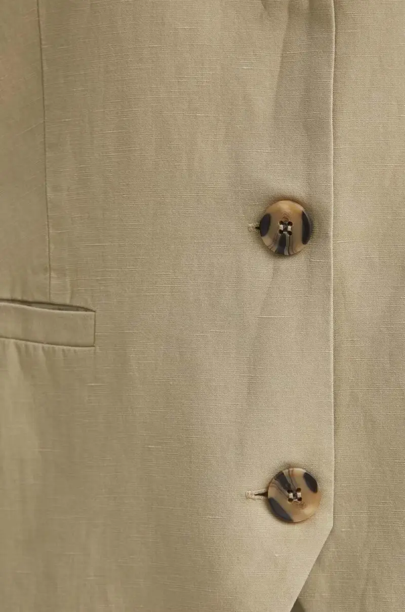 gilè con aggiunta di lino SALENI colore verde F24200181 miniatura 5