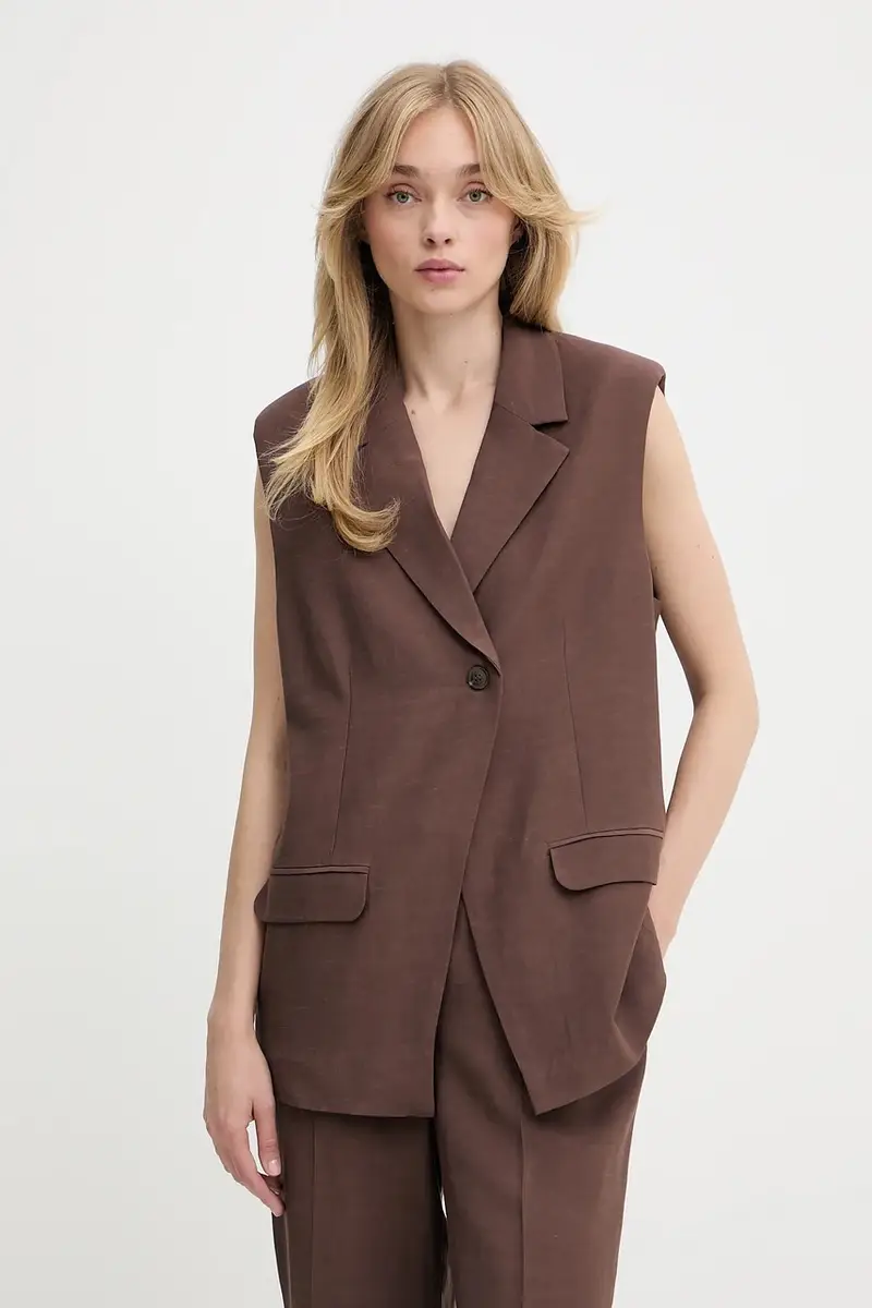 gilet SATHENA colore marrone F25200022 miniatura 4